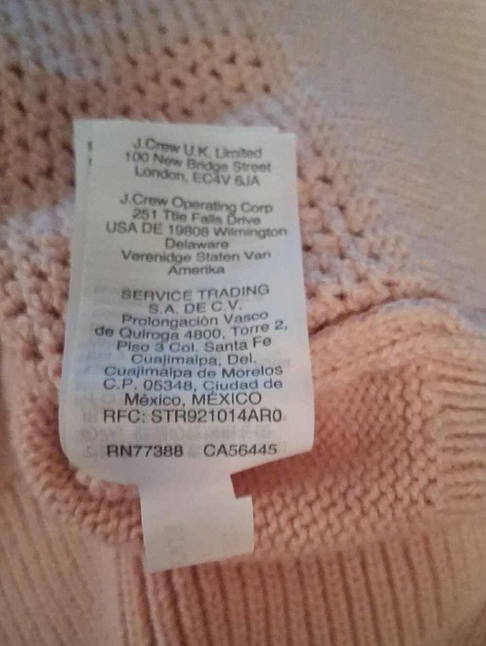 J. Crew Blush Pink Cable-Knit Crewneck Sweater